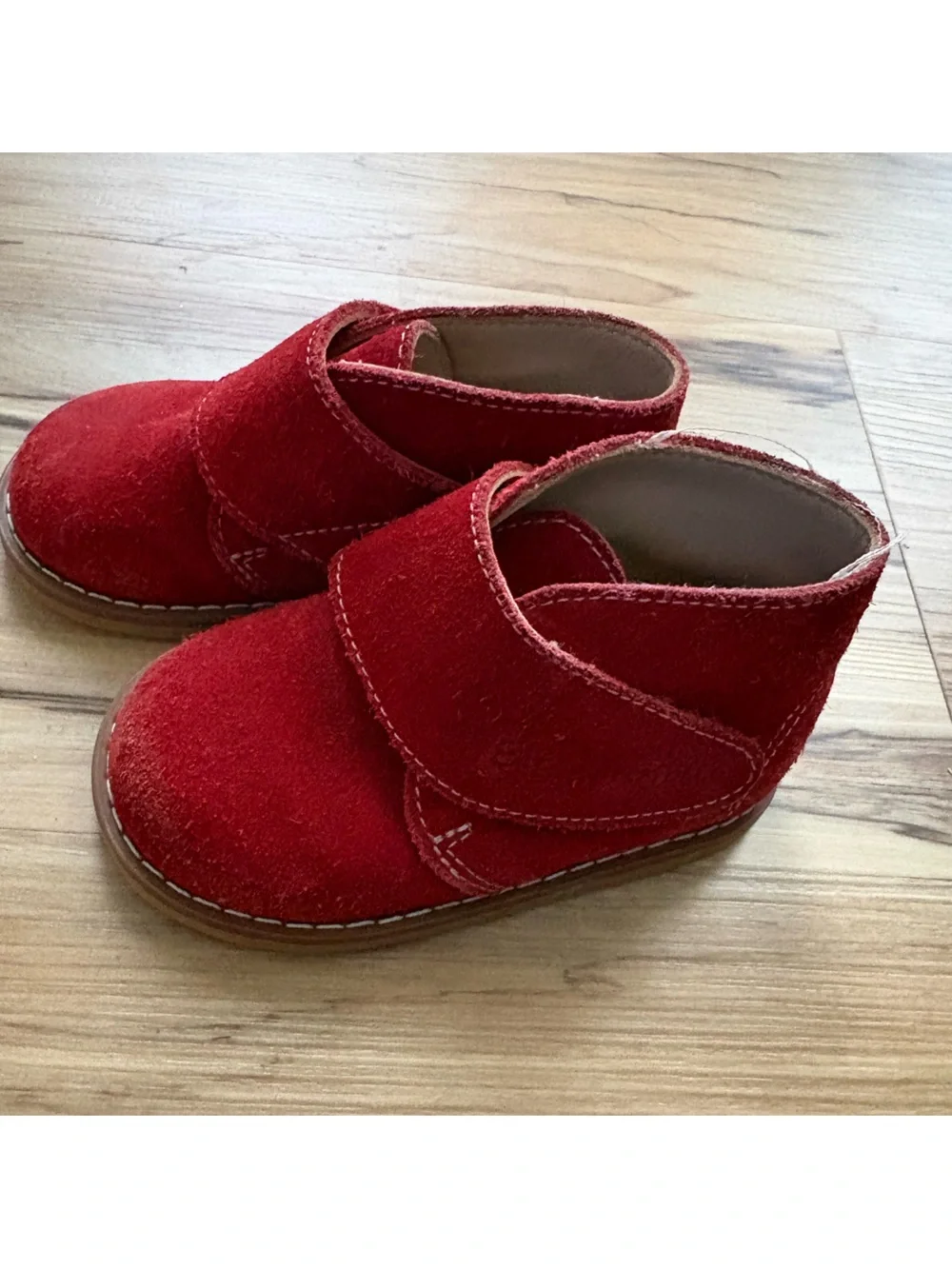 Elephantito Toddler Suede Bootie-K Velcro Boots - Red Size 5